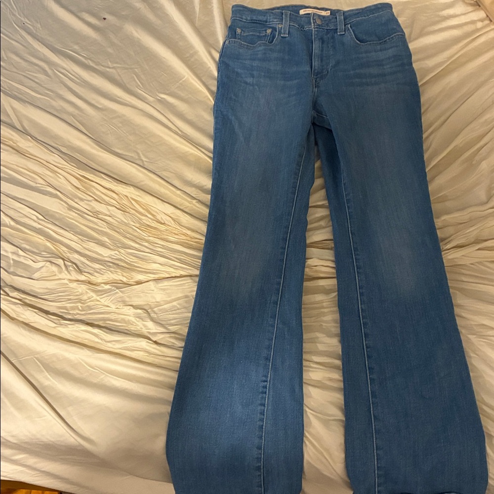 High Rise Bootcut Blue Jeans - Picture 2 of 3